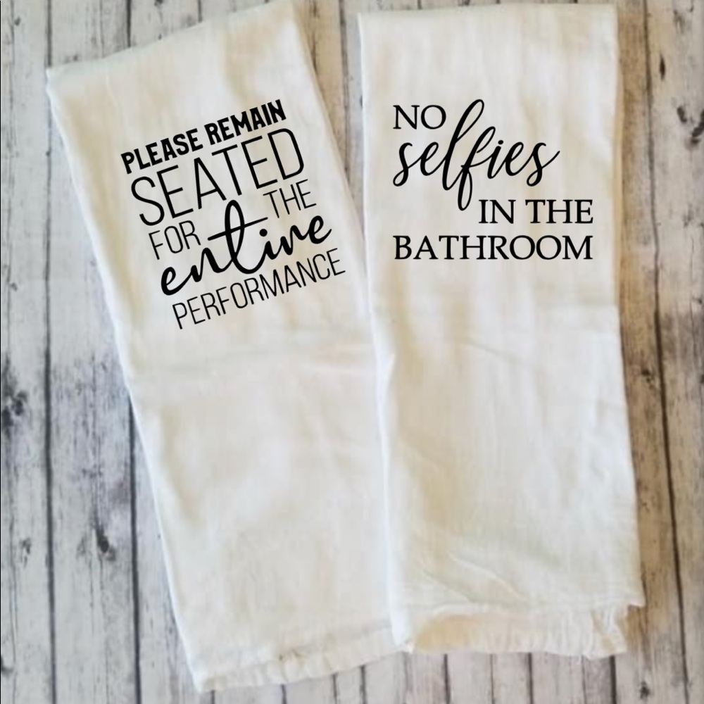 🚽 Funny Bathroom Flour Sack towels